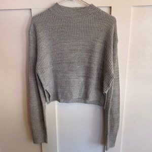 Gray Women's Crop Sweater